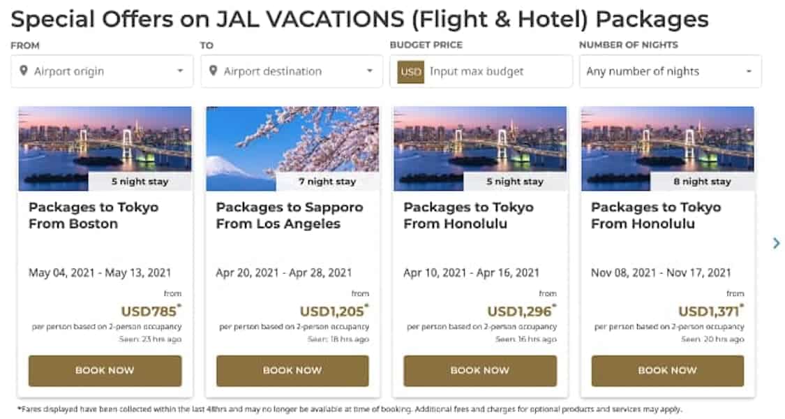 Flights and vacation packages